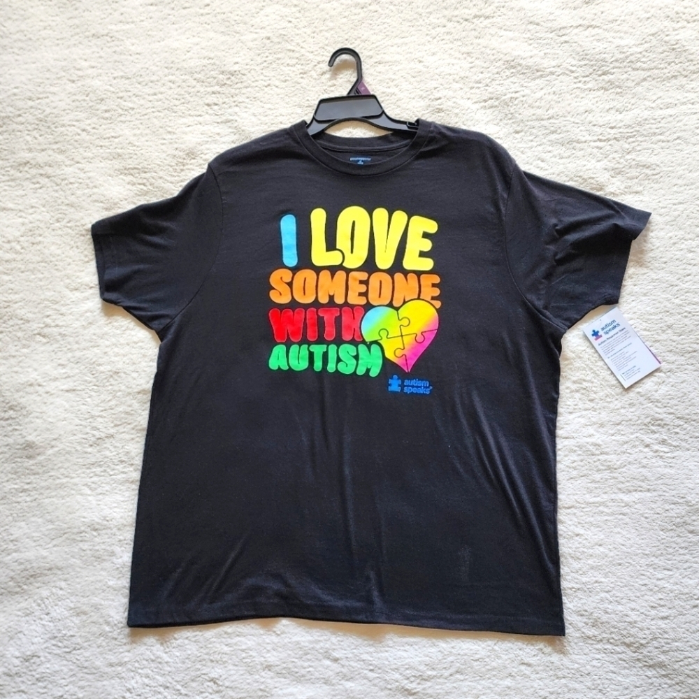 NWT Autism Awareness I LOVE SOMEONE WITH AUTISM short sleeve t-shirt size S, XXL